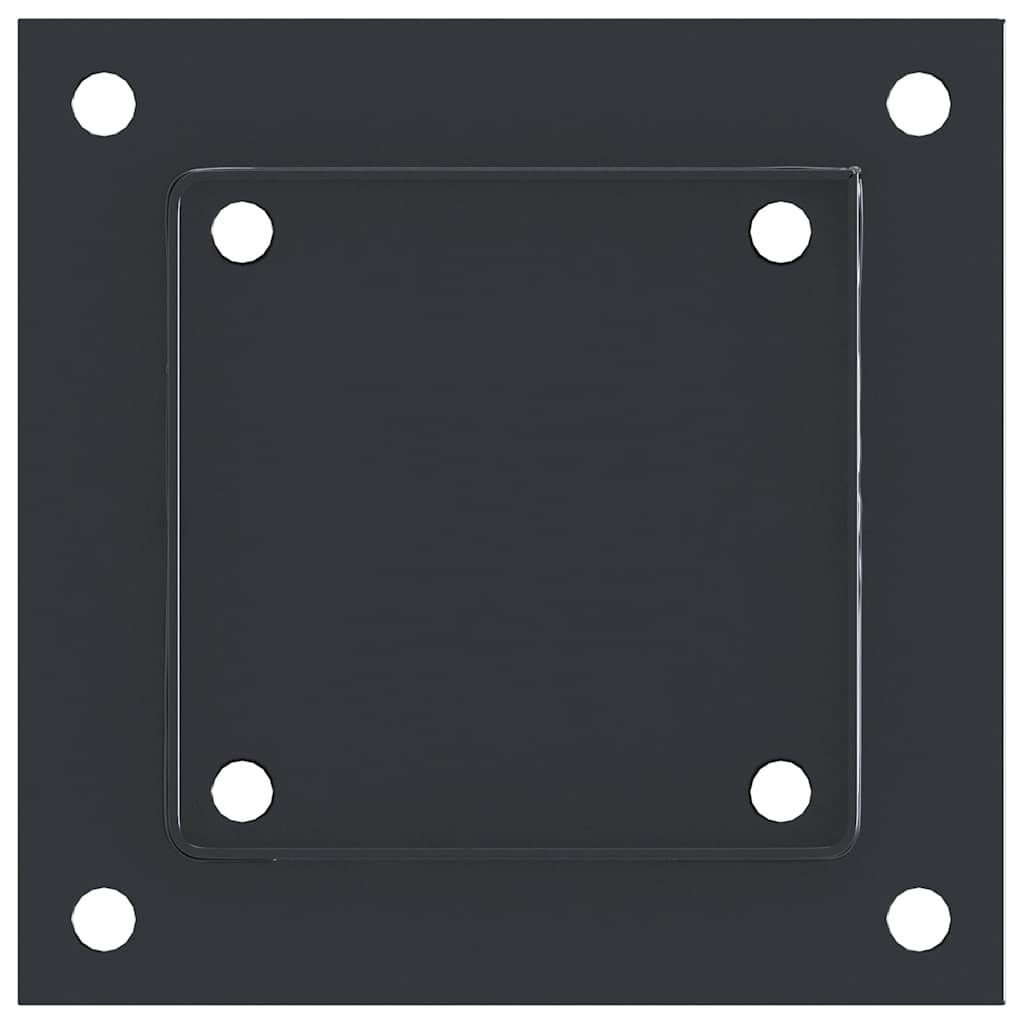 vidaXL Post Bases Square 12 pcs Anthracite 3.98x3.98" Powder-coated Steel