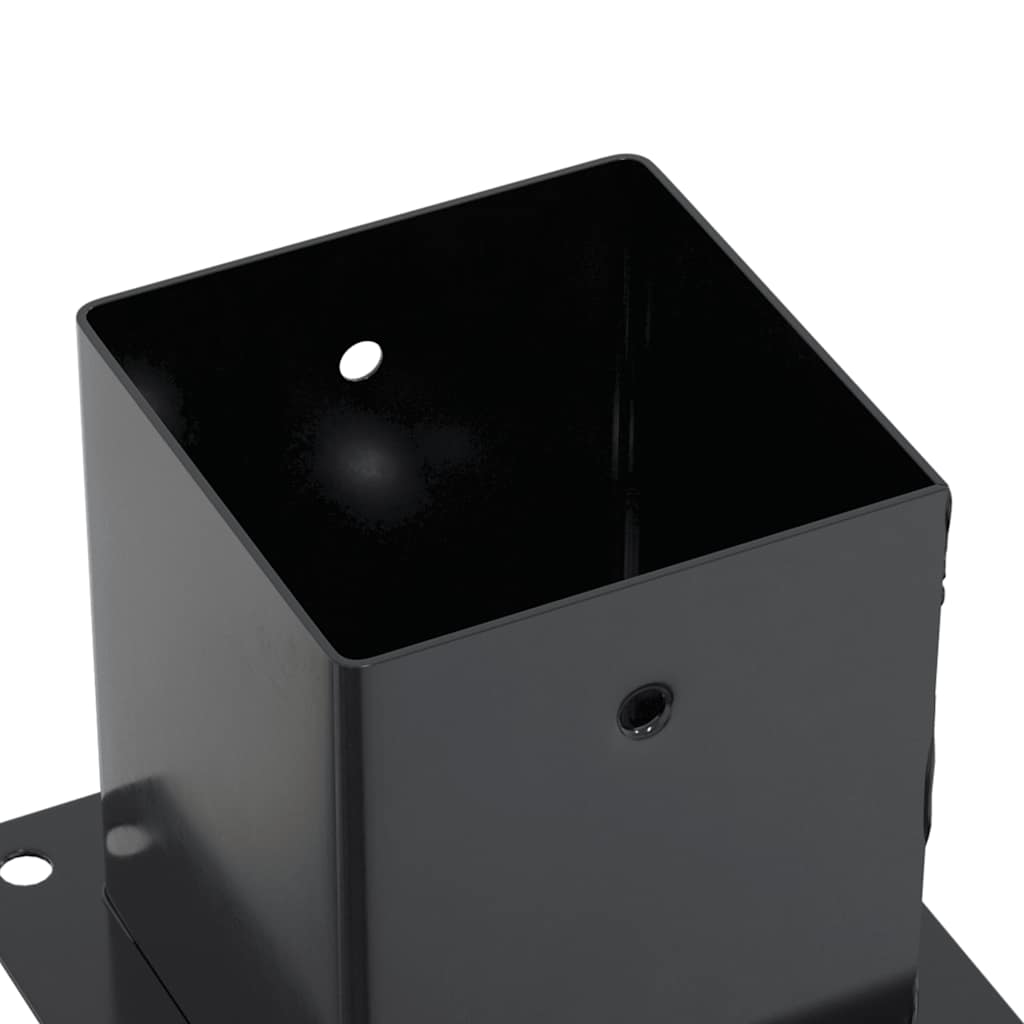 vidaXL Post Bases Square 12 pcs Anthracite 3.98x3.98" Powder-coated Steel