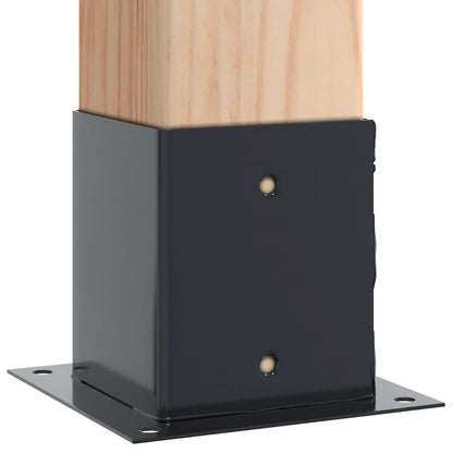 vidaXL Post Bases Square 12 pcs Anthracite 4.76x4.76" Powder-coated Steel