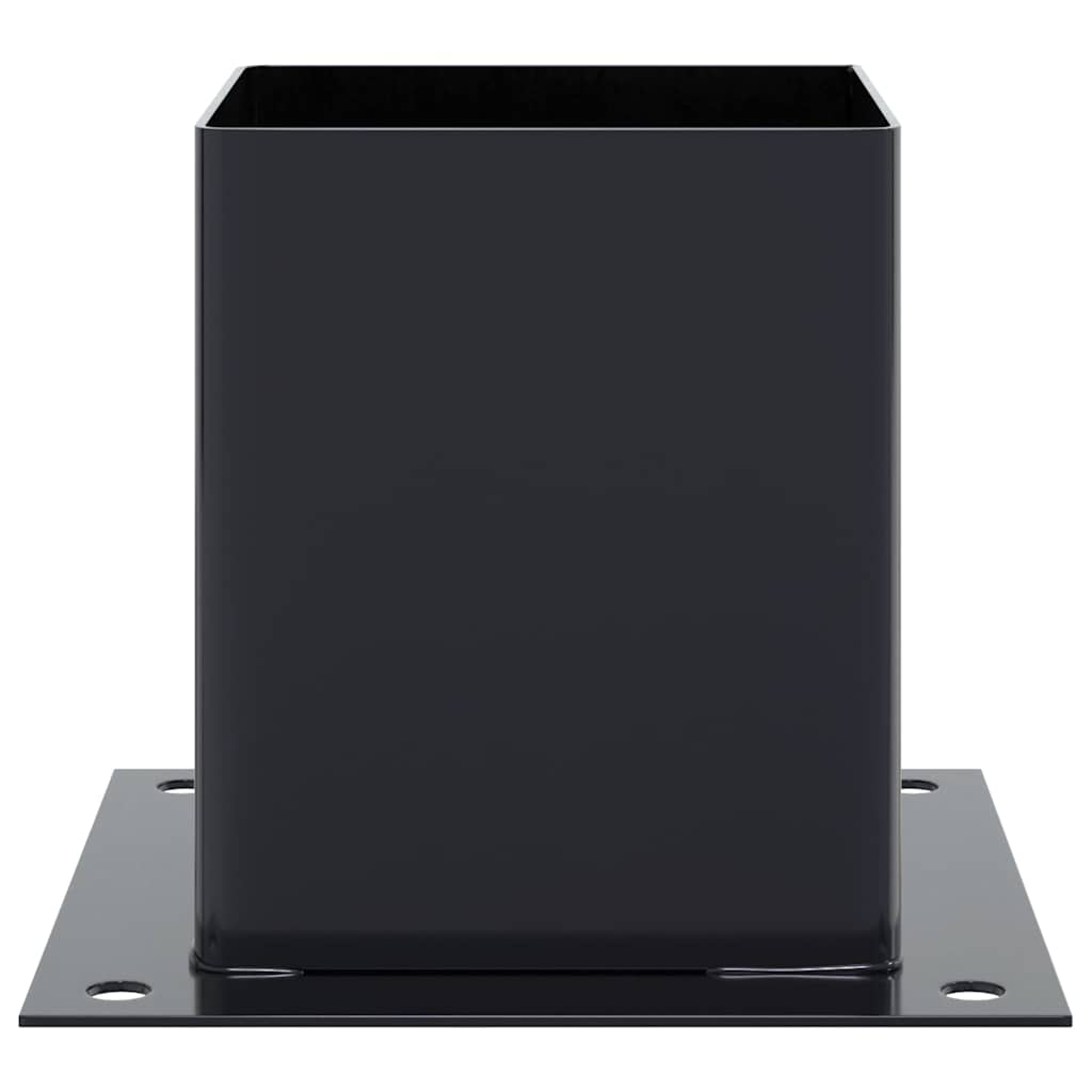 vidaXL Post Bases Square 12 pcs Anthracite 4.76x4.76" Powder-coated Steel