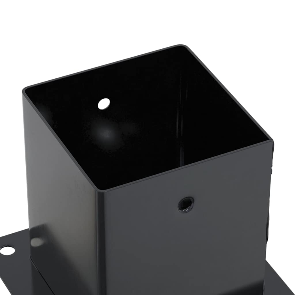 vidaXL Post Bases Square 12 pcs Anthracite 4.76x4.76" Powder-coated Steel