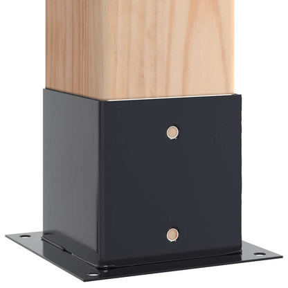Post Bases Square 4 pcs Anthracite 5.55x5.55" Powder-coated Steel