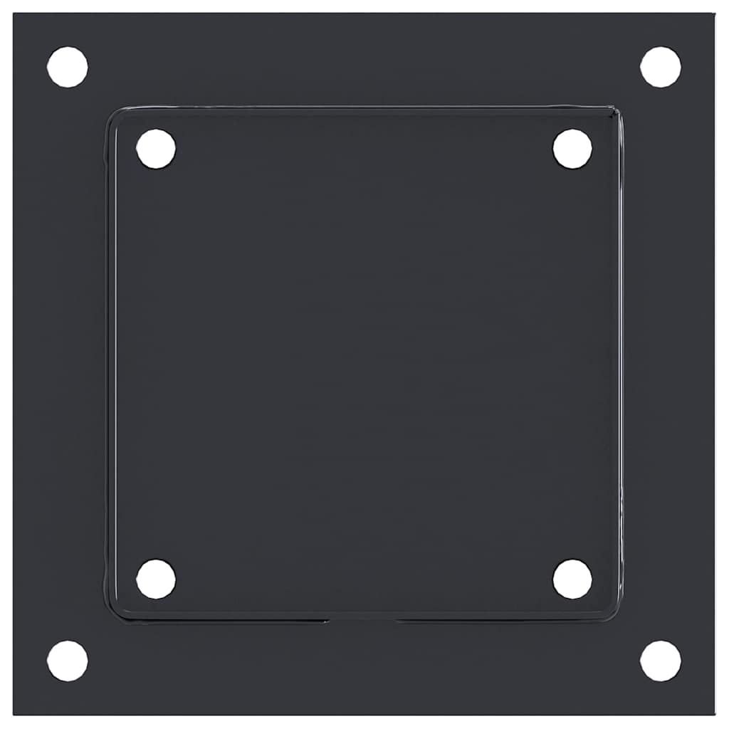 Post Bases Square 4 pcs Anthracite 5.55x5.55" Powder-coated Steel