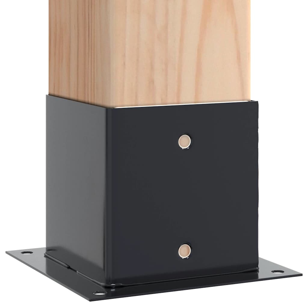 vidaXL Post Bases Square 12 pcs Anthracite 5.55x5.55" Powder-coated Steel