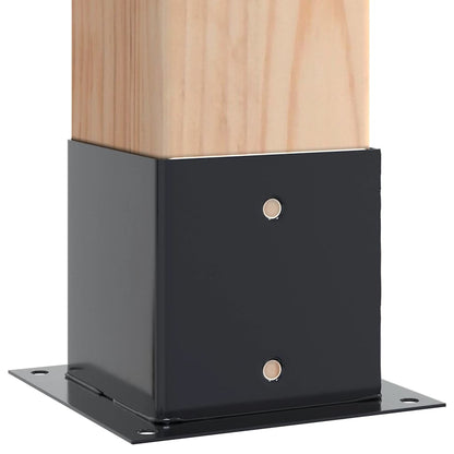 vidaXL Post Bases Square 12 pcs Anthracite 5.55x5.55" Powder-coated Steel