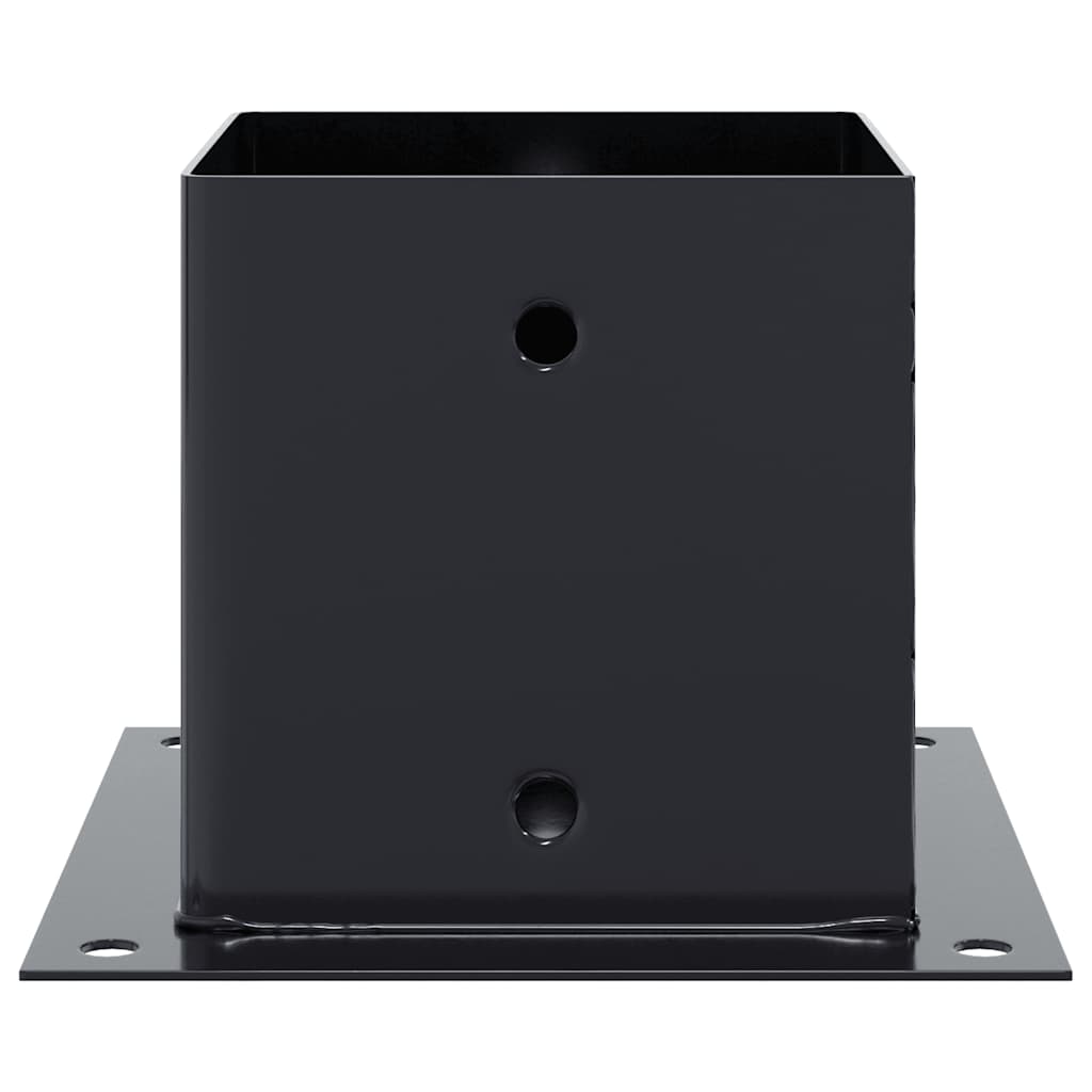 vidaXL Post Bases Square 12 pcs Anthracite 5.55x5.55" Powder-coated Steel