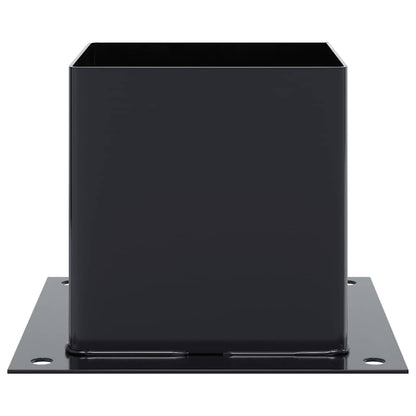 vidaXL Post Bases Square 12 pcs Anthracite 5.55x5.55" Powder-coated Steel