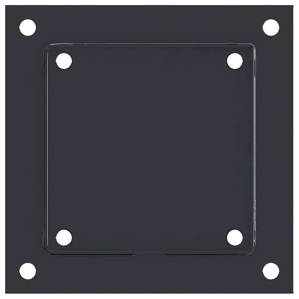 vidaXL Post Bases Square 12 pcs Anthracite 5.55x5.55" Powder-coated Steel