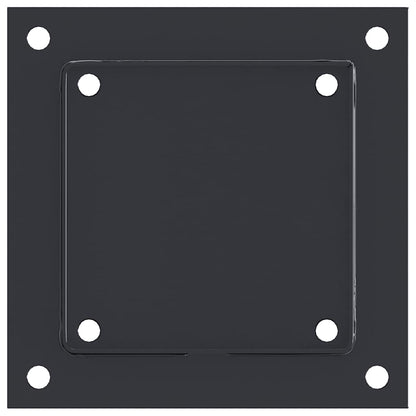 vidaXL Post Bases Square 12 pcs Anthracite 5.55x5.55" Powder-coated Steel