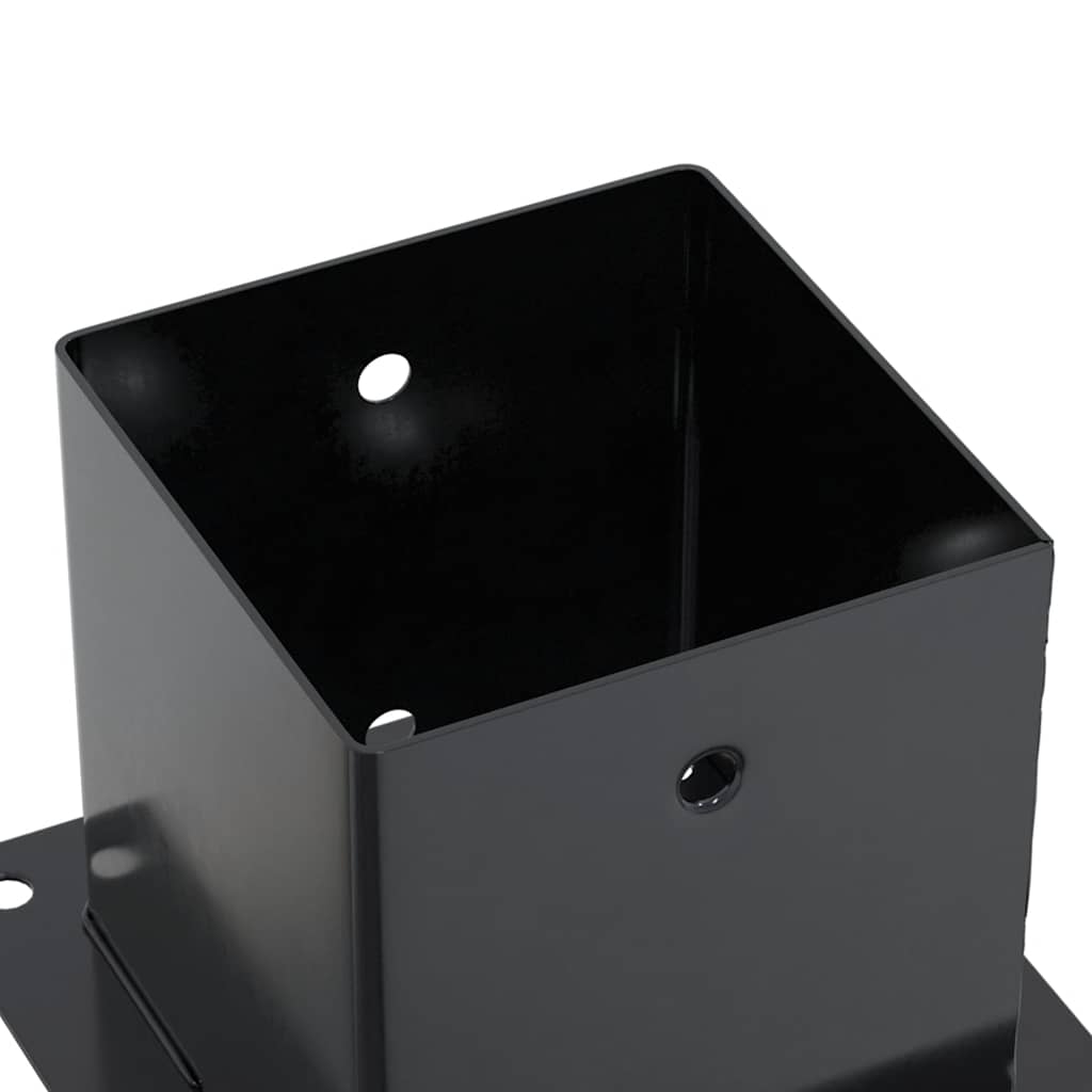 vidaXL Post Bases Square 12 pcs Anthracite 5.55x5.55" Powder-coated Steel
