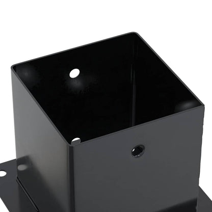 vidaXL Post Bases Square 12 pcs Anthracite 5.55x5.55" Powder-coated Steel