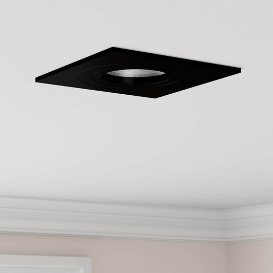 Spotlight 6 pcs Black 9 x 9 x 2 cm Aluminium