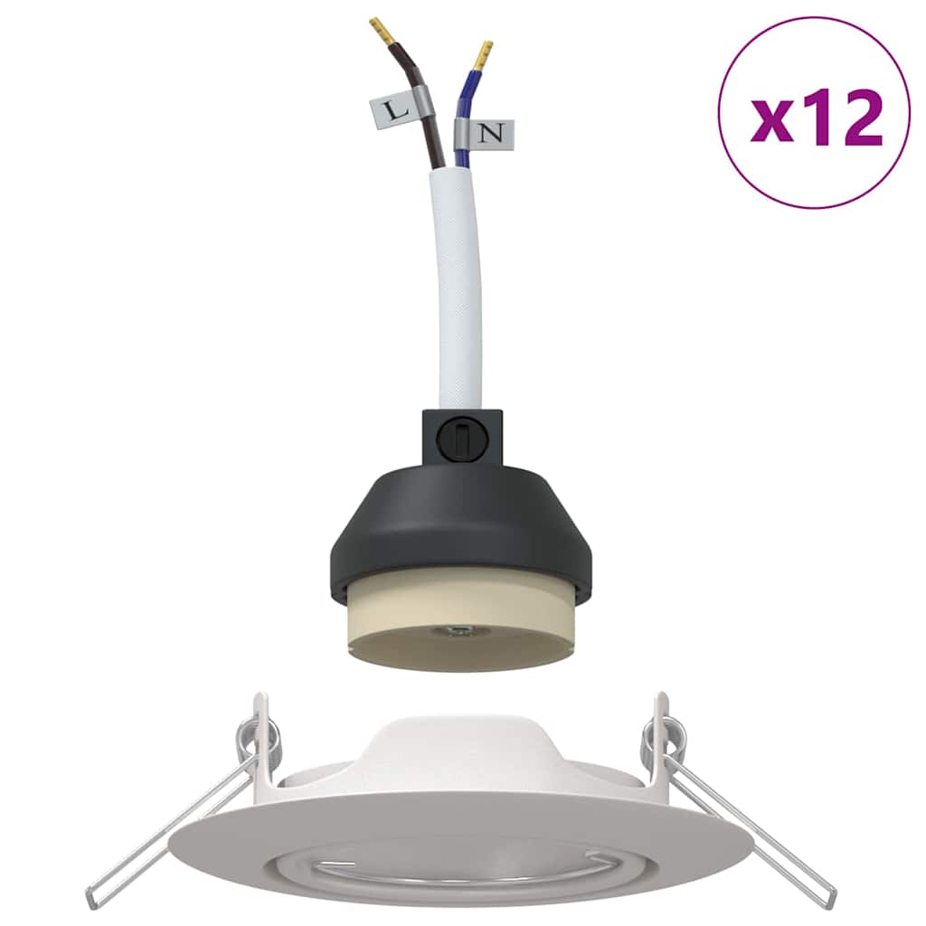 Spotlight 12 pcs White 9 x 9 x 2.5 cm Metal