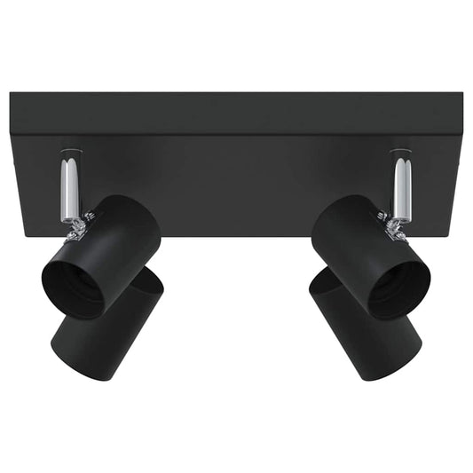 Ceiling Spotlight with Spotlights Black 26 x 26 x 11.5 cm Metal