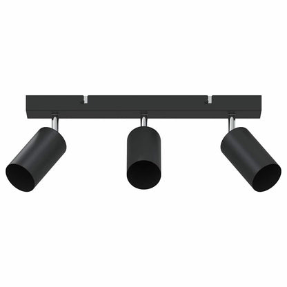 Ceiling Spotlight with Spotlights Black 38 x 6 x 16 cm Metal