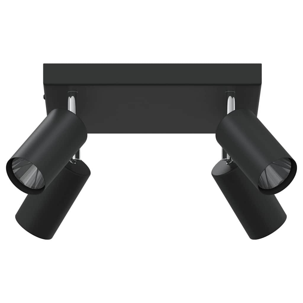 Ceiling Spotlight with Spotlights Black 26 x 26 x 16 cm Metal