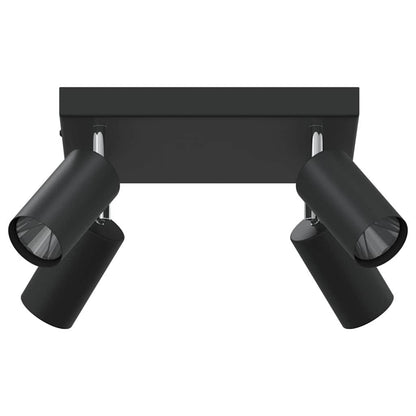 Ceiling Spotlight with Spotlights Black 26 x 26 x 16 cm Metal