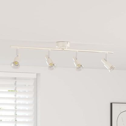 Ceiling Spotlight with Spotlights Nickel 70 x 9 x 12.5 cm Steel