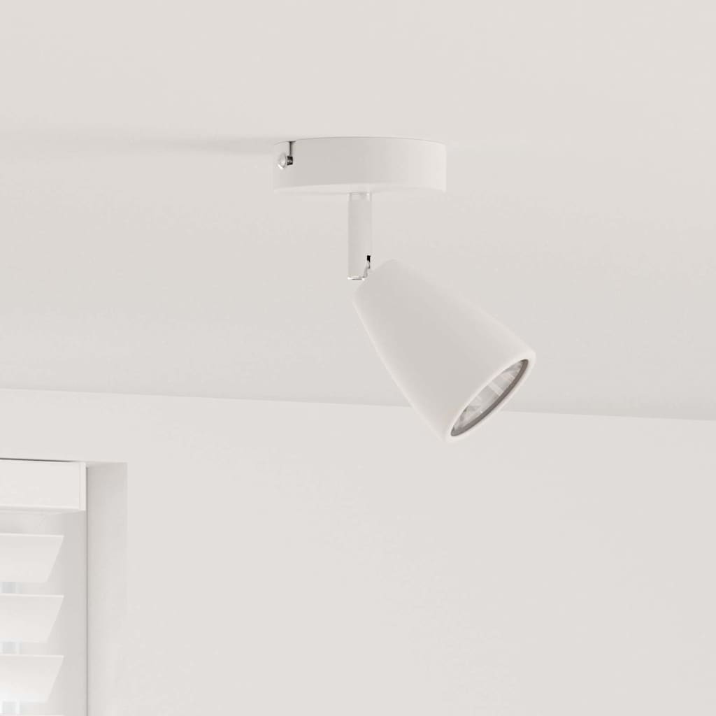 Ceiling Spotlight with Spotlights White 8 x 8 x 14 cm Metal