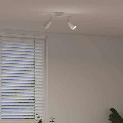 Ceiling Spotlight with Spotlights White 25.5 x 8 x 16 cm Metal