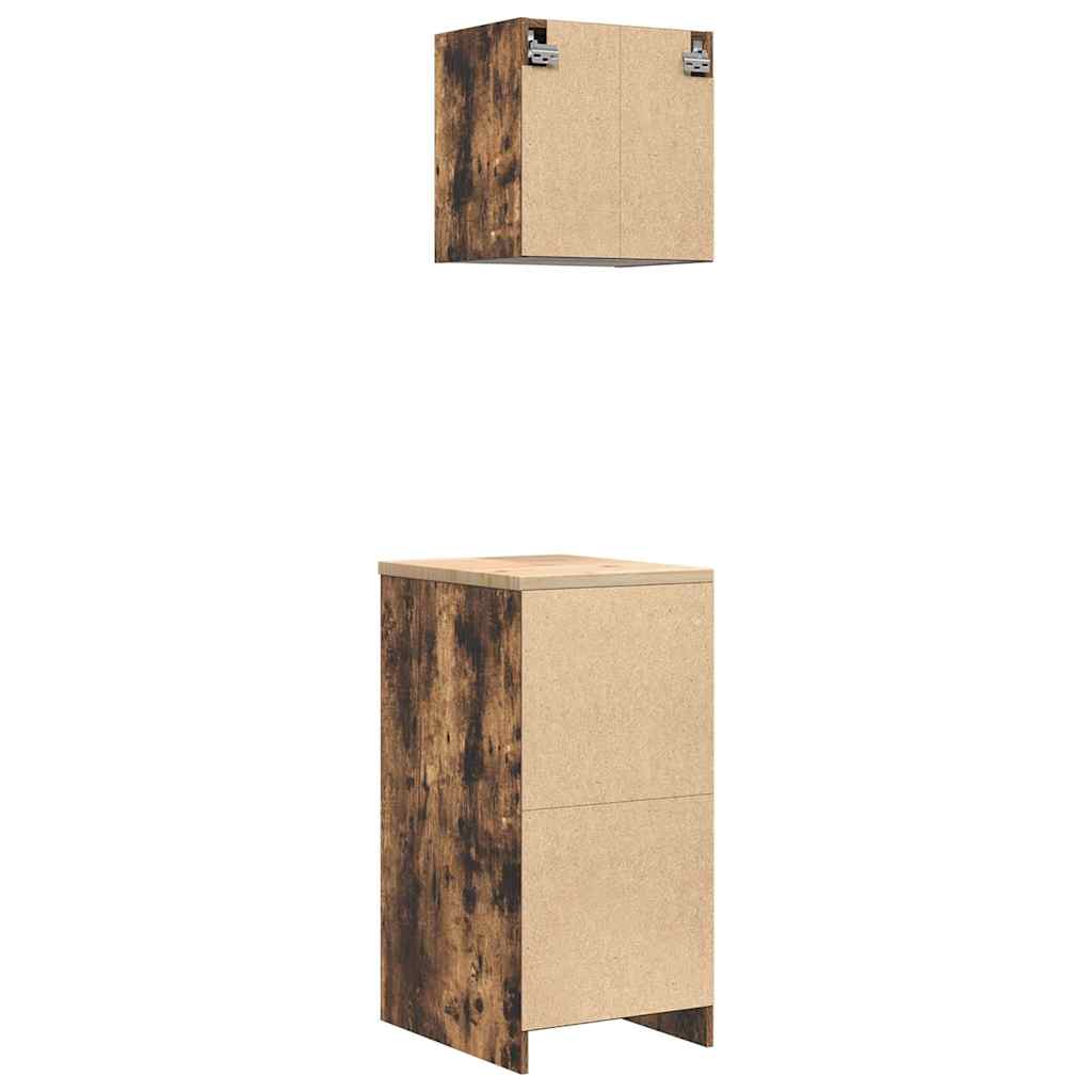 Garage Cabinets 2 pcs Smoked Oak Engineered Wood