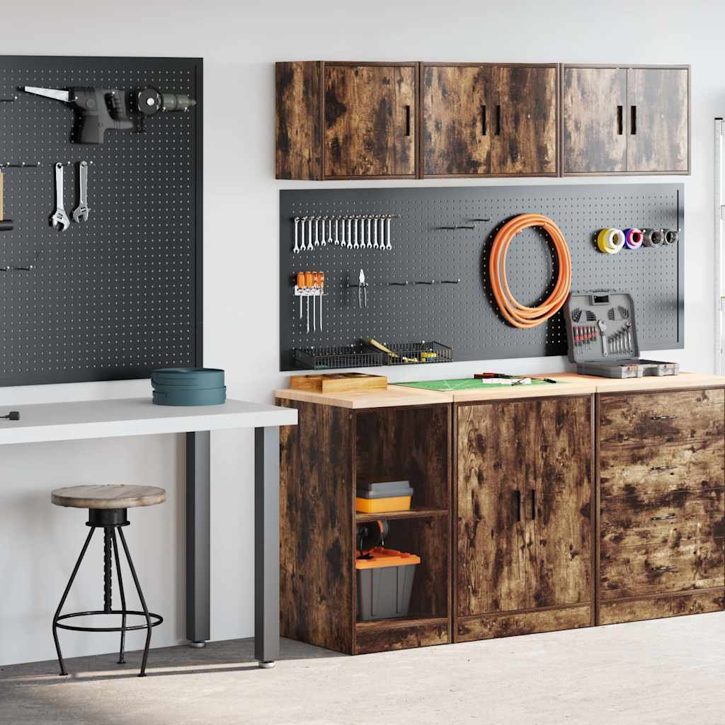 Garage Cabinets 2 pcs Smoked Oak Engineered Wood