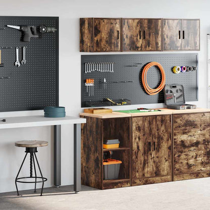Garage Cabinets 2 pcs Smoked Oak Engineered Wood