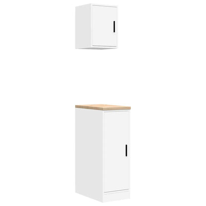 Garage Cabinets 2 pcs White Engineered Wood