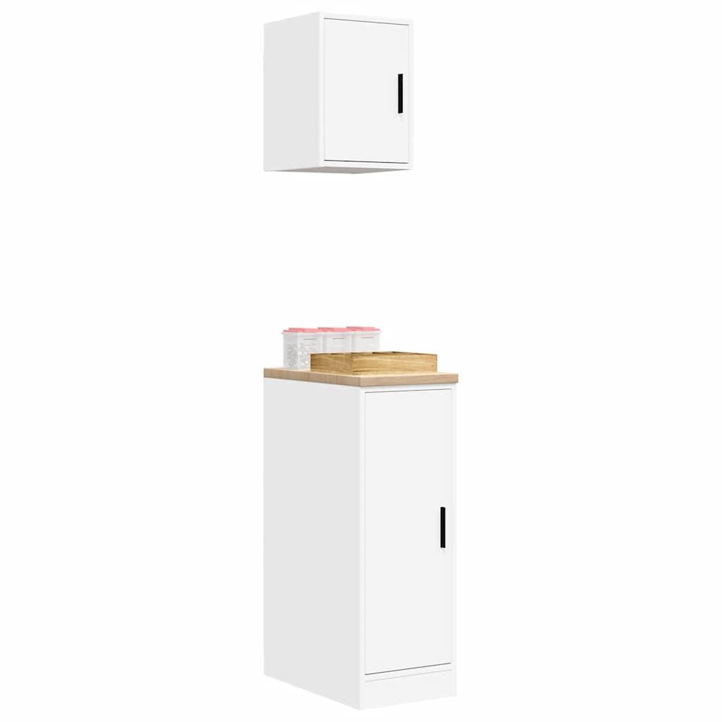 Garage Cabinets 2 pcs White Engineered Wood