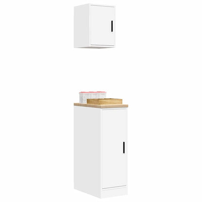 Garage Cabinets 2 pcs White Engineered Wood