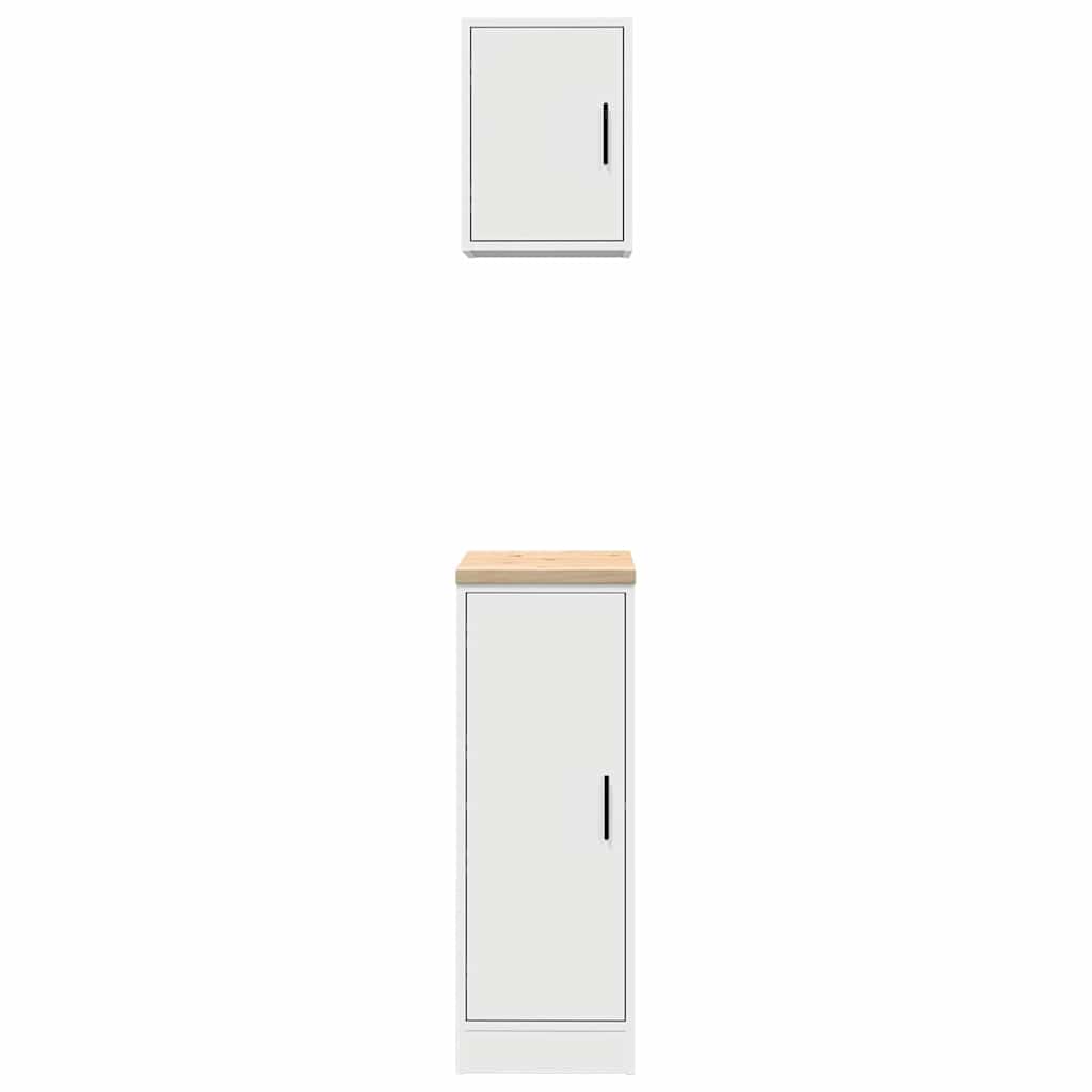 Garage Cabinets 2 pcs White Engineered Wood