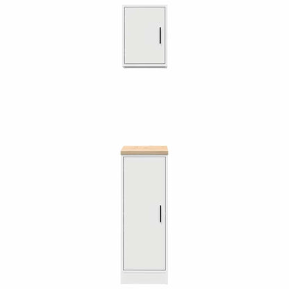 Garage Cabinets 2 pcs White Engineered Wood