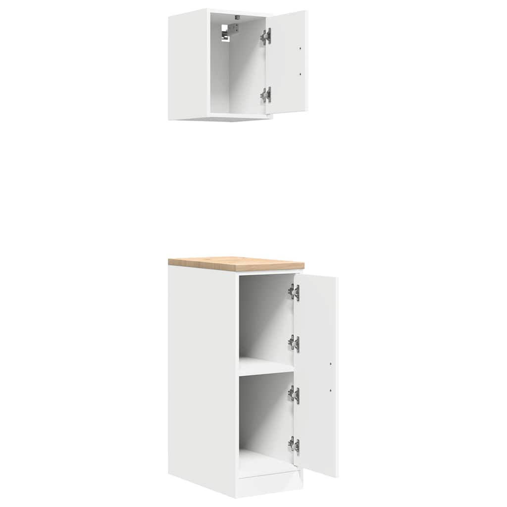 Garage Cabinets 2 pcs White Engineered Wood