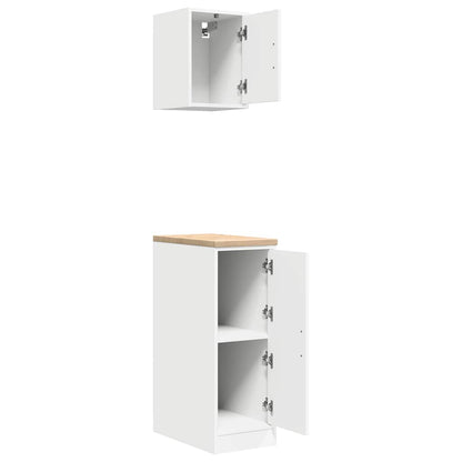 Garage Cabinets 2 pcs White Engineered Wood