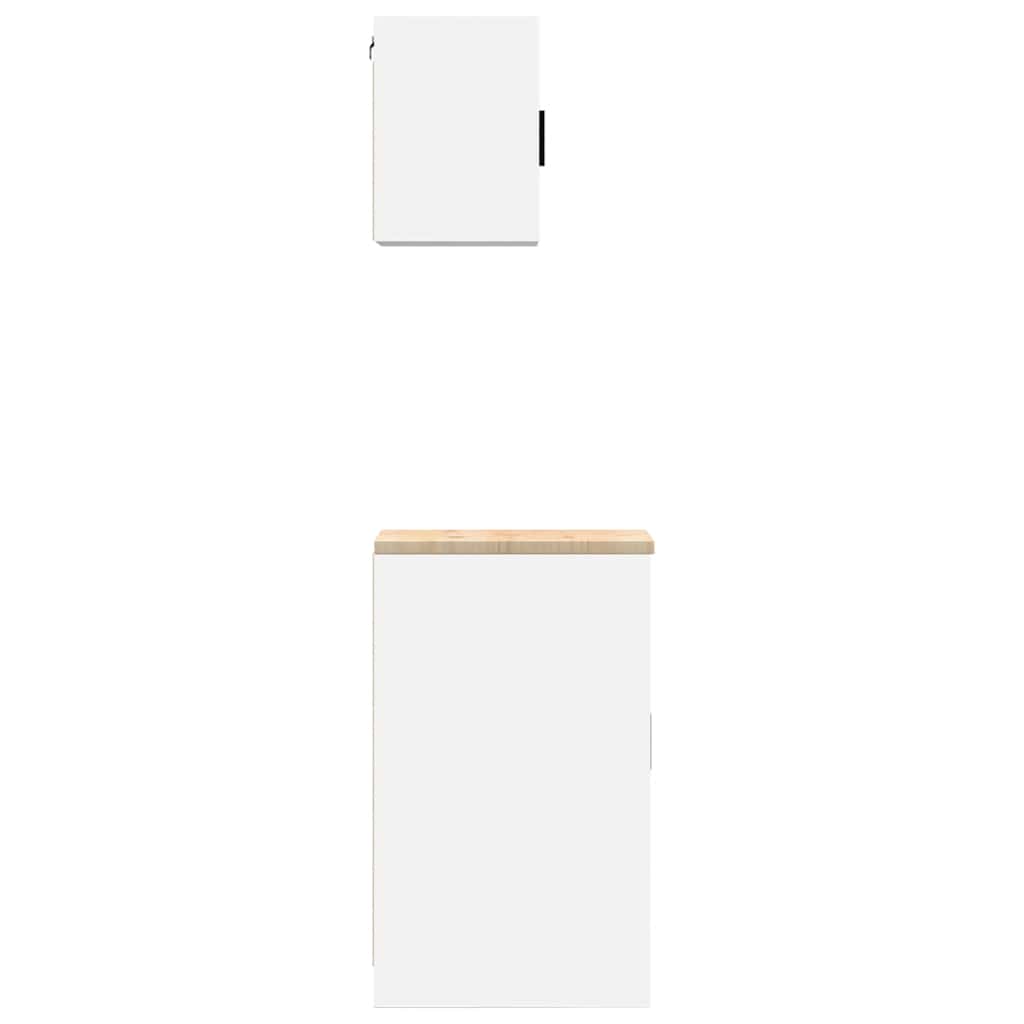 Garage Cabinets 2 pcs White Engineered Wood
