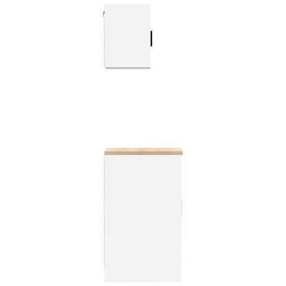Garage Cabinets 2 pcs White Engineered Wood