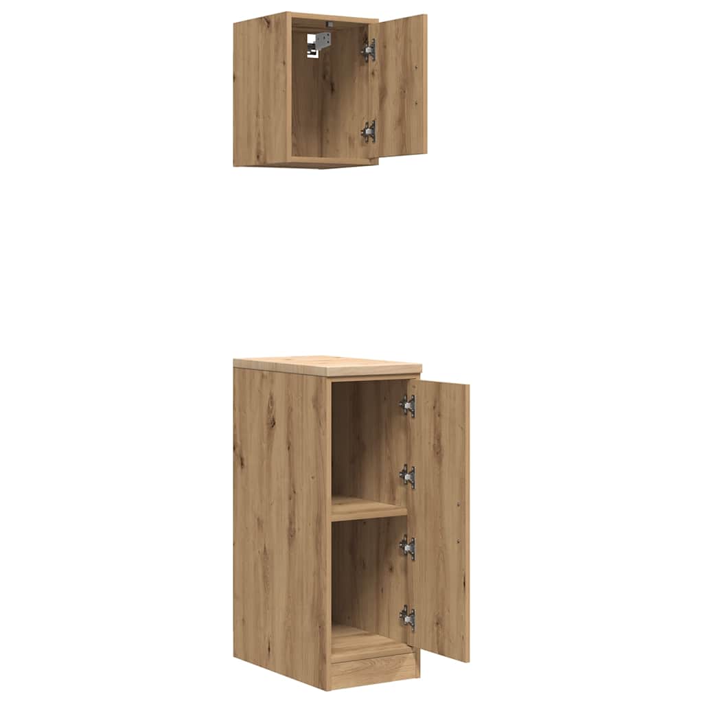 Garage Cabinets 2 pcs Artisan Oak Engineered Wood
