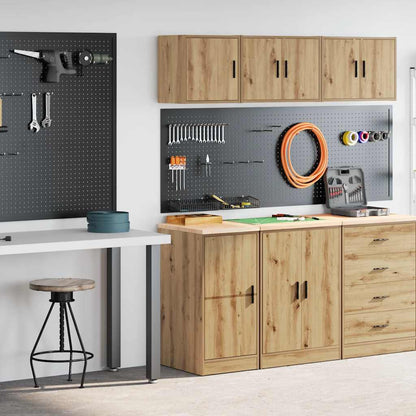 Garage Cabinets 2 pcs Artisan Oak Engineered Wood