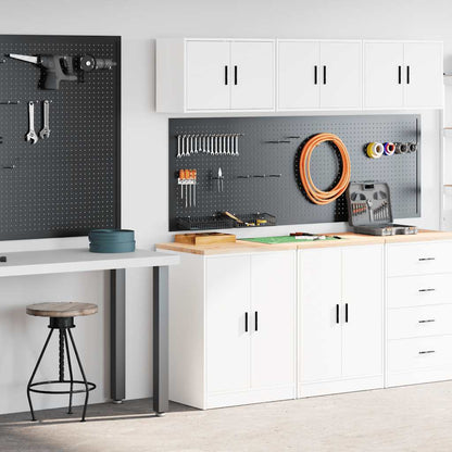 Garage Cabinets 2 pcs White Engineered Wood
