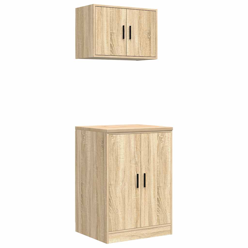Garage Cabinets 2 pcs Sonoma Oak Engineered Wood