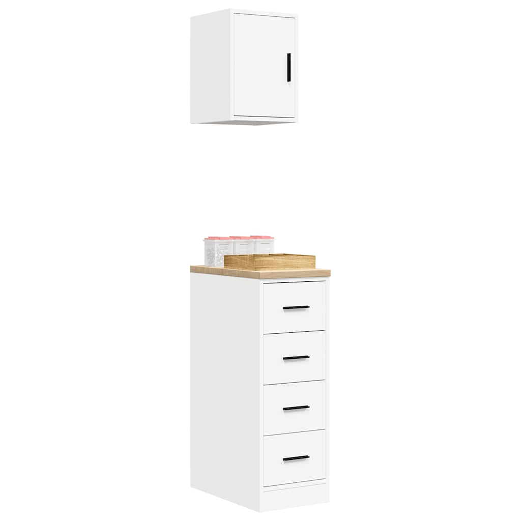 Garage Cabinets 2 pcs White Engineered Wood