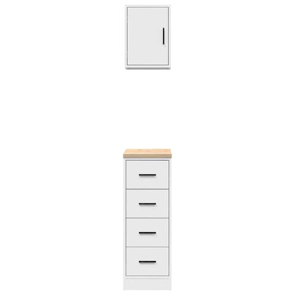 Garage Cabinets 2 pcs White Engineered Wood