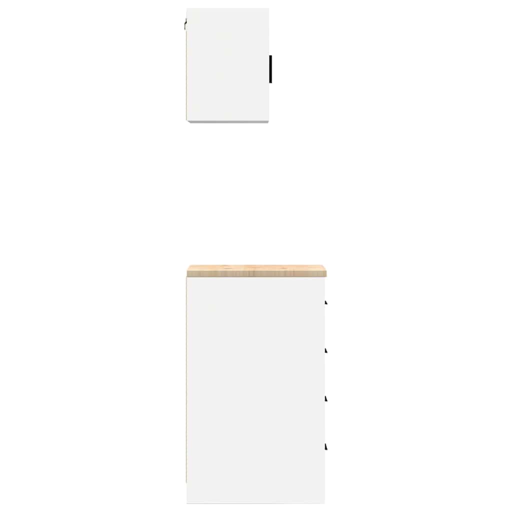 Garage Cabinets 2 pcs White Engineered Wood