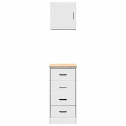 Garage Cabinets 2 pcs White Engineered Wood