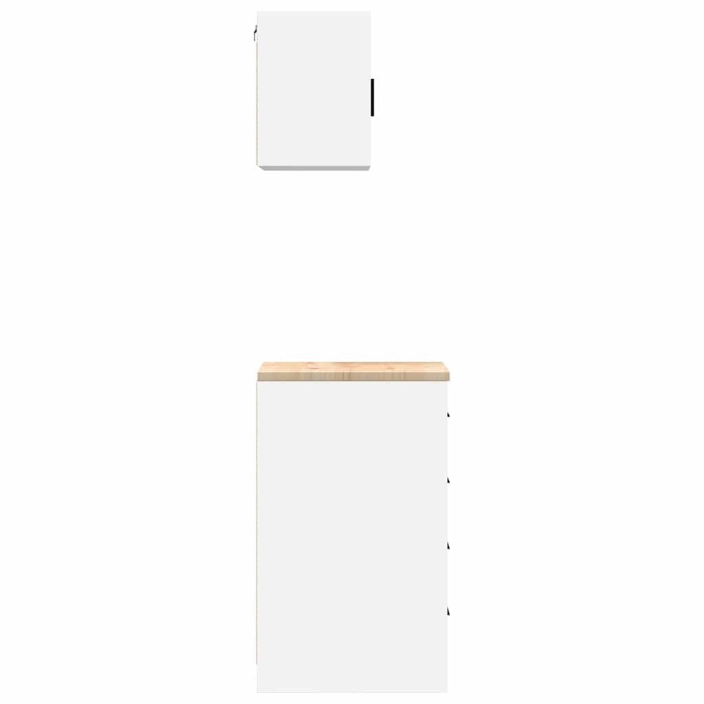Garage Cabinets 2 pcs White Engineered Wood