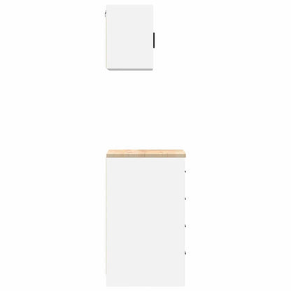 Garage Cabinets 2 pcs White Engineered Wood