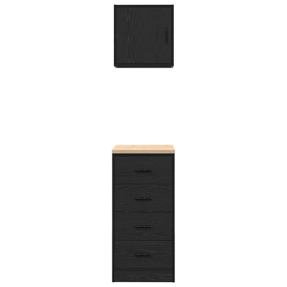 Garage Cabinets 2 pcs Black Engineered Wood
