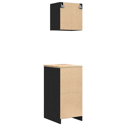 Garage Cabinets 2 pcs Black Engineered Wood