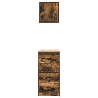 Garage Cabinets 2 pcs Smoked Oak Engineered Wood