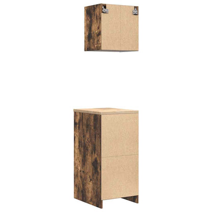 Garage Cabinets 2 pcs Smoked Oak Engineered Wood